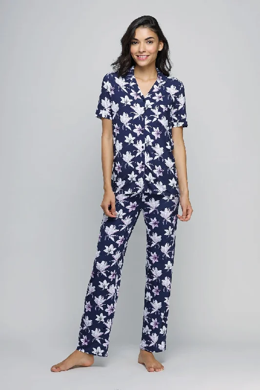 Happy Blossoms Button Down Pajama Set