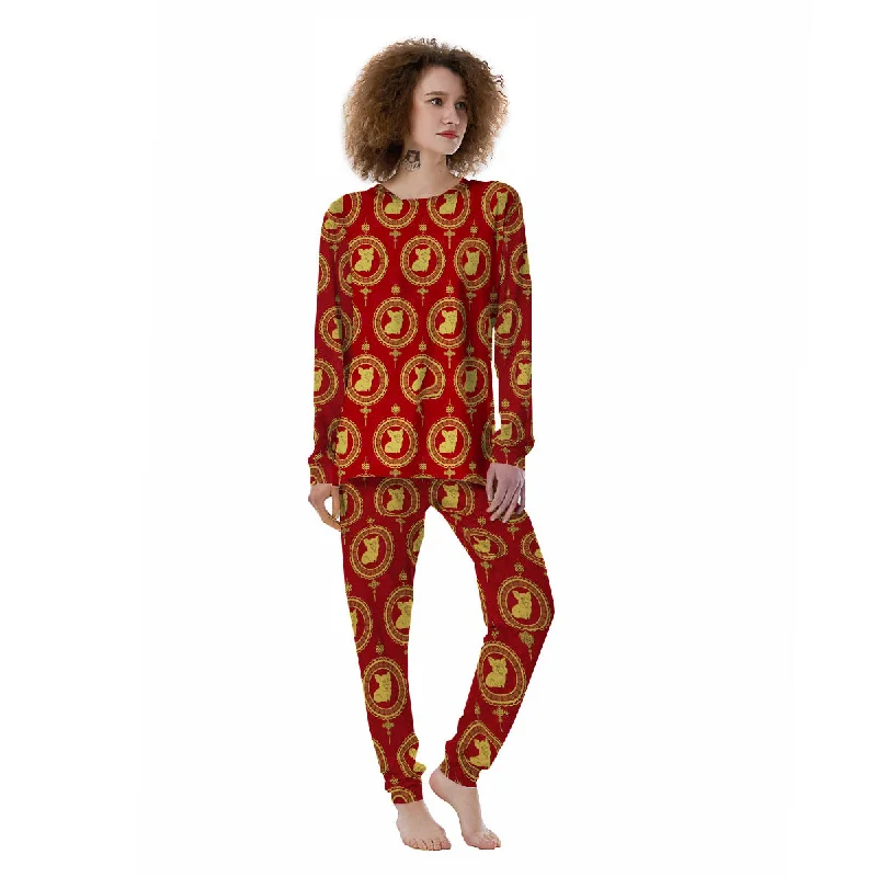 Pig And Chinese New Year Print Pattern Women's Pajamas