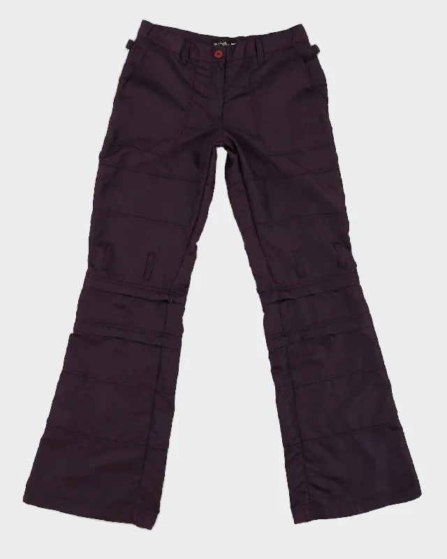 Y2K 00s Purple Nylon Tear Off Raver Trousers - S