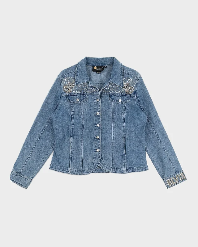 Y2K Bedazzled Denim Jacket - L