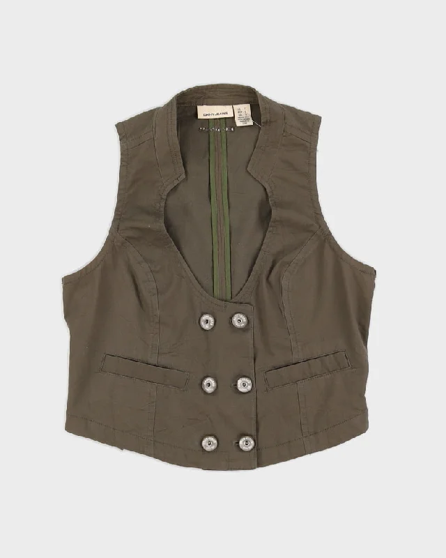 Y2K Green DKNY Waistcoat - L