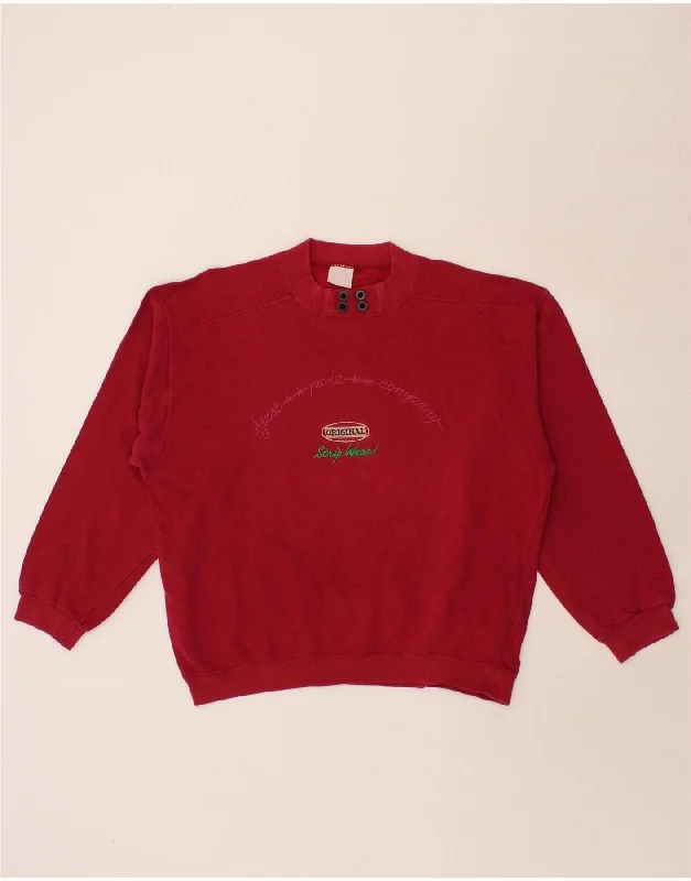 VINTAGE Womens Sweatshirt Jumper UK 18 XL Red