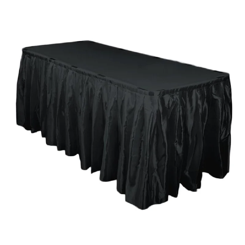 14 Ft. Hunter Black Accordion Pleat Bridal Satin Table Skirt