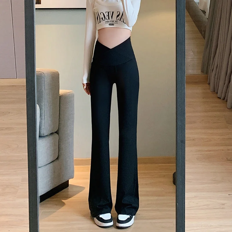 Black Low Waist Bell-Bottom Pants