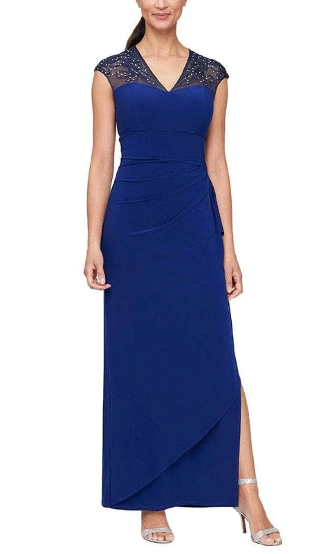 Alex Evenings - 82351585 Cap Sleeve Illusion Sheath Dress