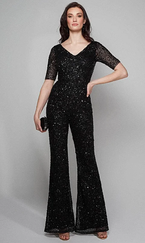 Alyce Paris 27636 - Fully Beaded V-neck Jumpsuit