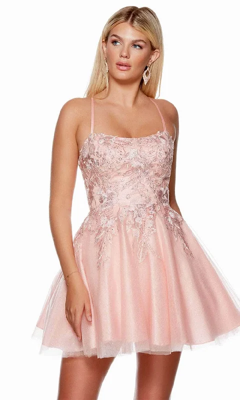 Alyce Paris 3152 - Embroidered A-Line Homecoming Dress