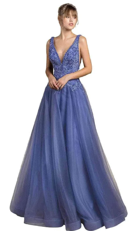 Andrea and Leo A0072 - Peony Embroidered A-Line Prom Dress