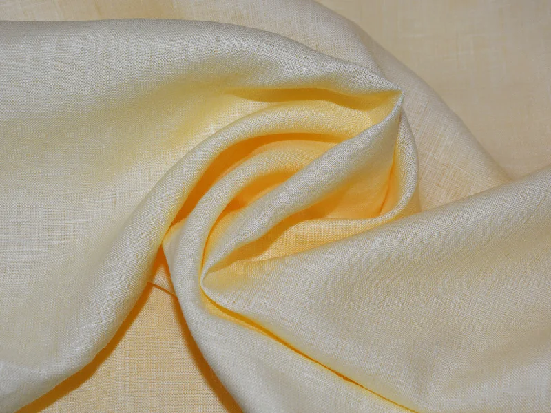 Light Yellow Pure Linen Fabric - 60 Lea