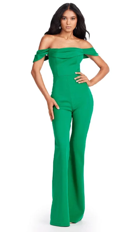 Ashley Lauren 11532 - Draped Off Shoulder Jumpsuit