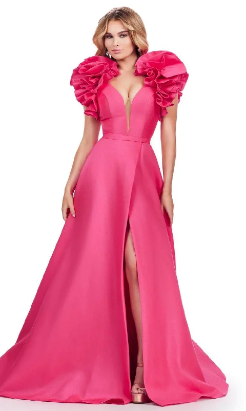 Ashley Lauren 11610 - Ruffle Sleeve Mikado Prom Dress