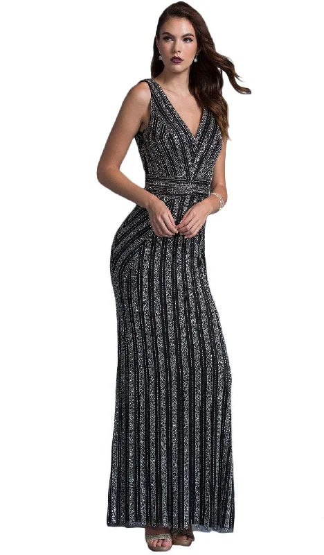 Aspeed Design - Glittering V-neck Sheath Prom Dress