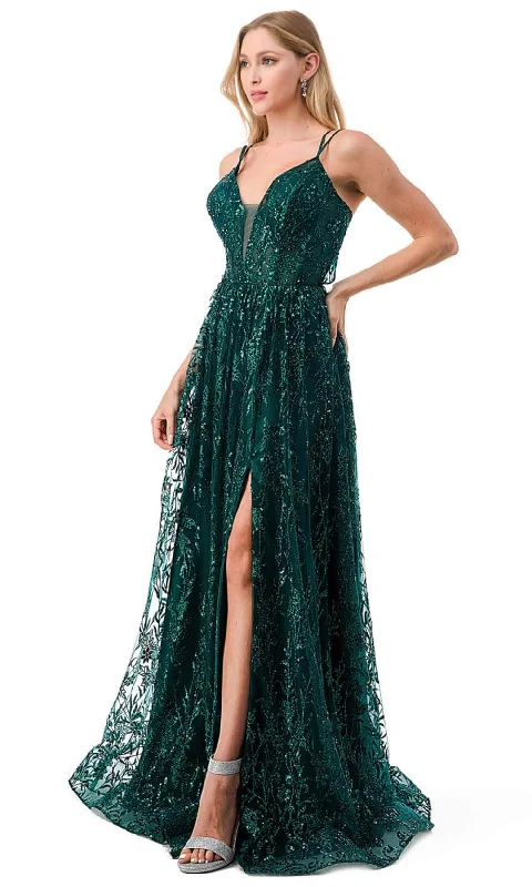 Aspeed Design L2769T - Glitter Evening Prom Dress with Slit