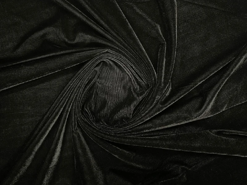 Black Plain Viscose Micro Velvet Fabric