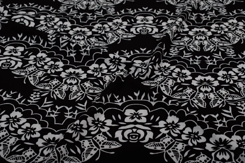 Black & White Bubble Georgette Fabric