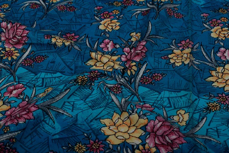 Blue Cotton Canvas Fabric