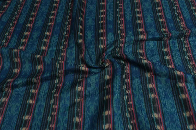 Blue Stripes Angora Impression Fabric