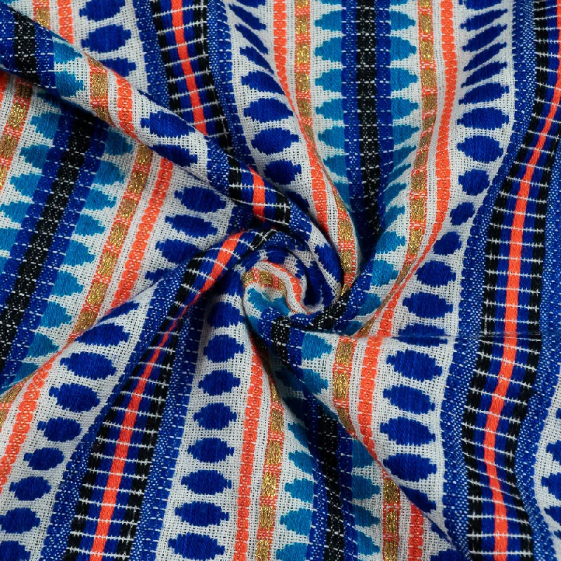 Blue  Stripes Jacquard Fabric