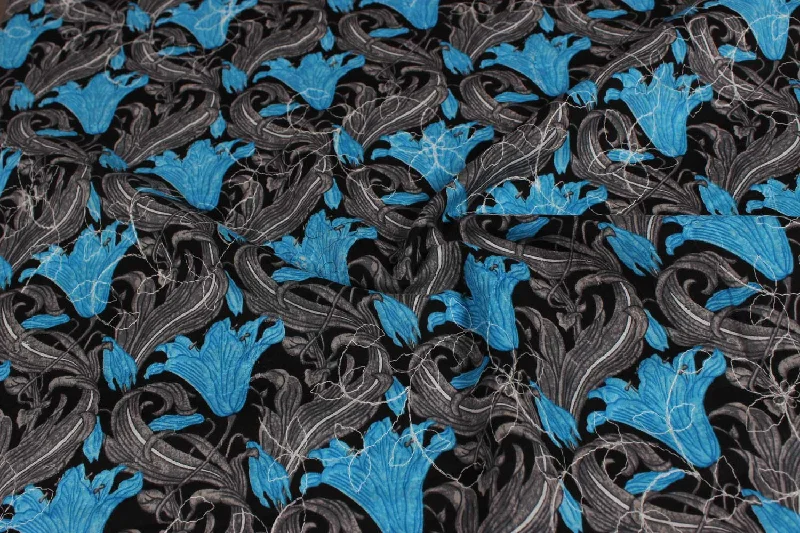 Blue & Black Cotton Fabric