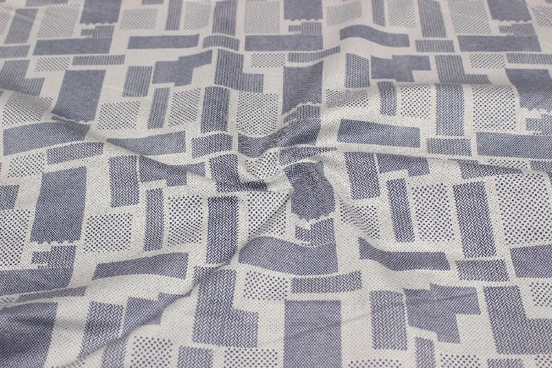 Blue & White Cotton Poplin Fabric