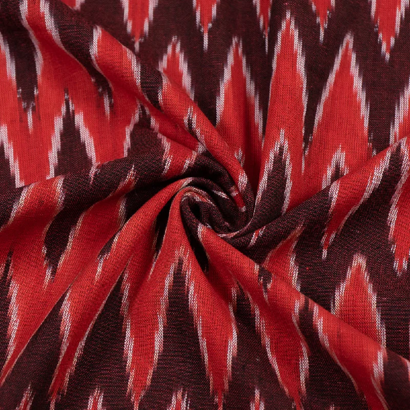 Brown & Red Chevron Ikat Fabric