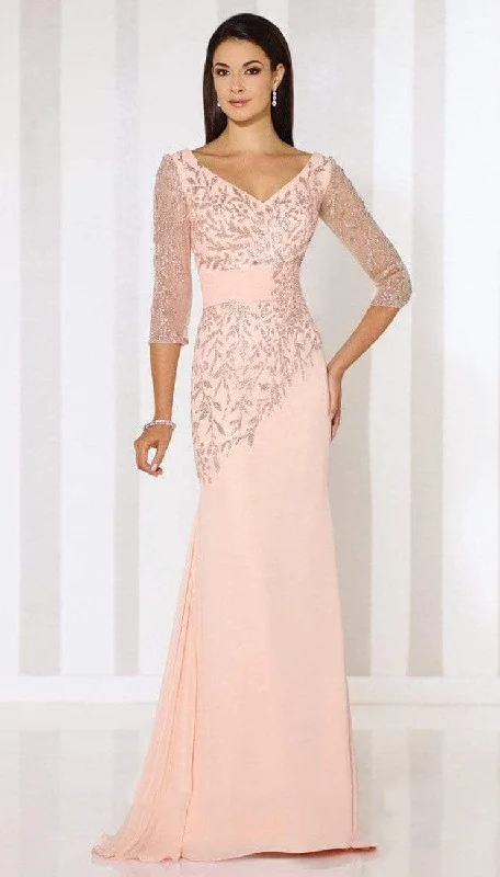 Cameron Blake by Mon Cheri - Chiffon Sheath 116651 - 1 pc Oyster Pink in Size 6 Available