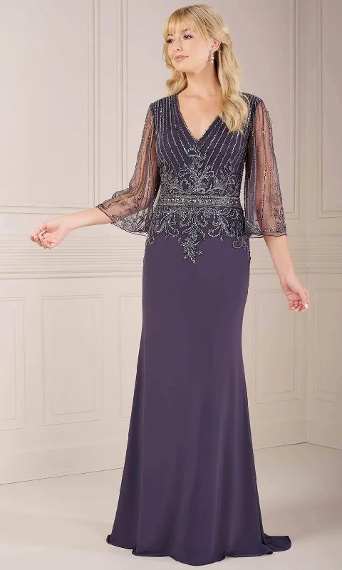 Christina Wu Elegance 17154 - Bejeweled Bell Sleeve Formal Dress