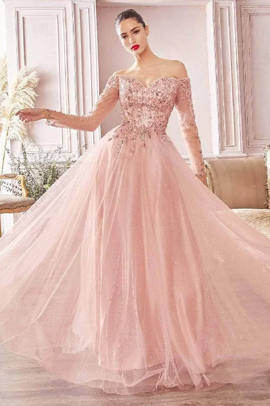 Cinderella Divine - Beaded A-Line Prom Dress CD0172  - 1 pc Rose Gold In Size XL Available