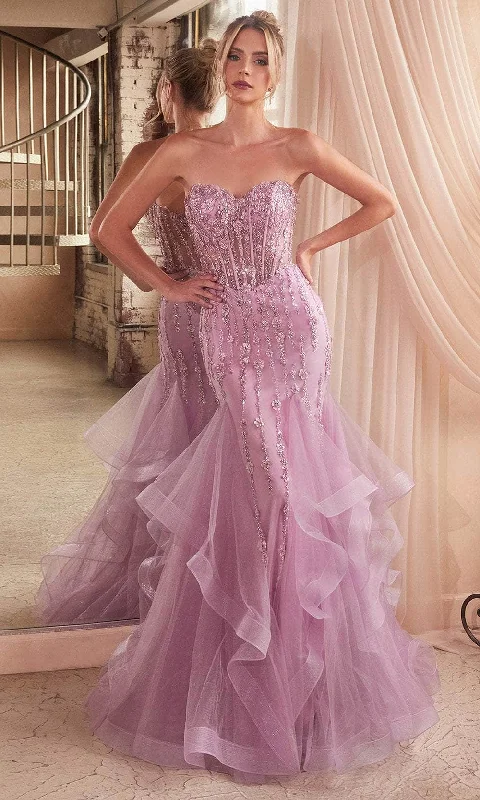 Cinderella Divine CD332 - Sweetheart Neckline Mermaid Evening Pageant Dress