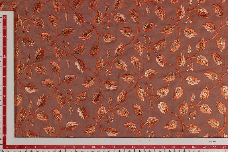 Coral, Bronze Georgette Fabric