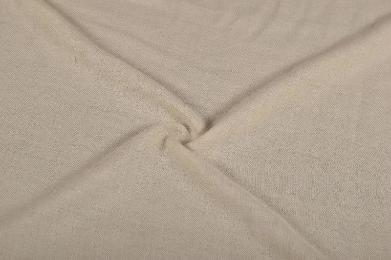 Cream Plain Twill Wool Fabric