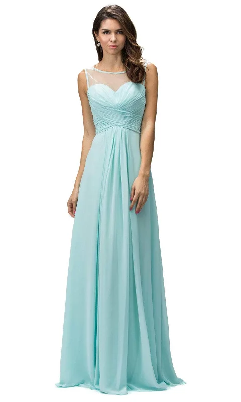 Dancing Queen 9202 - Illusion Bateau Chiffon Prom Dress