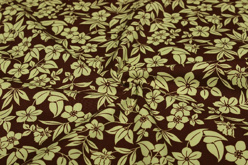 Dark Brown Cotton Spandex Fabric