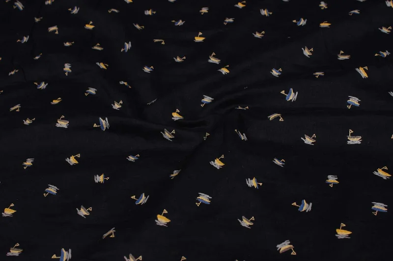 Dark Navy Blue Cotton Voile Fabric