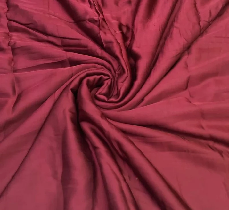 Dusty Red Plain Georgette Satin Fabric