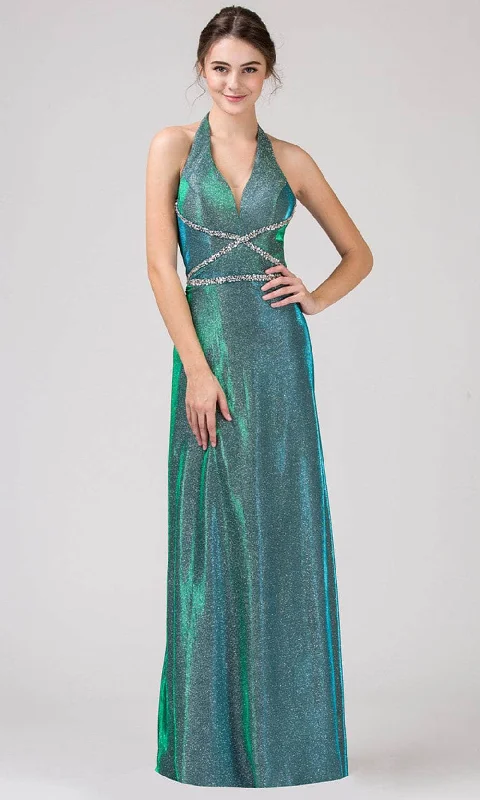 Eureka Fashion 8700 - Glitter Sleeveless Prom Dress