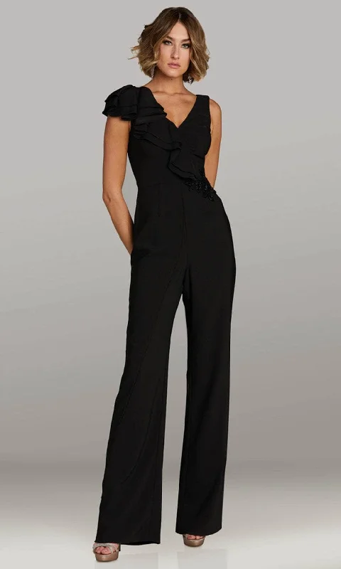 Gia Franco 12432 - Ruffled Cap Sleeve Jumpsuit