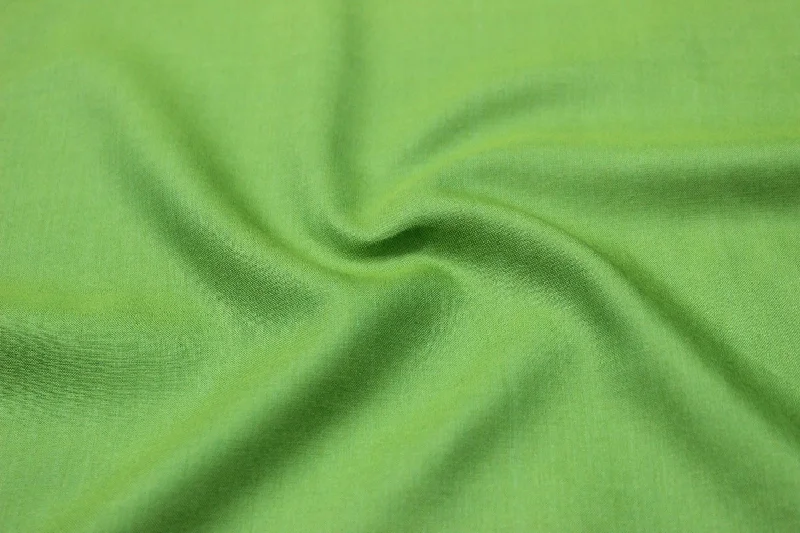 Green Plain Rayon Silk Fabric