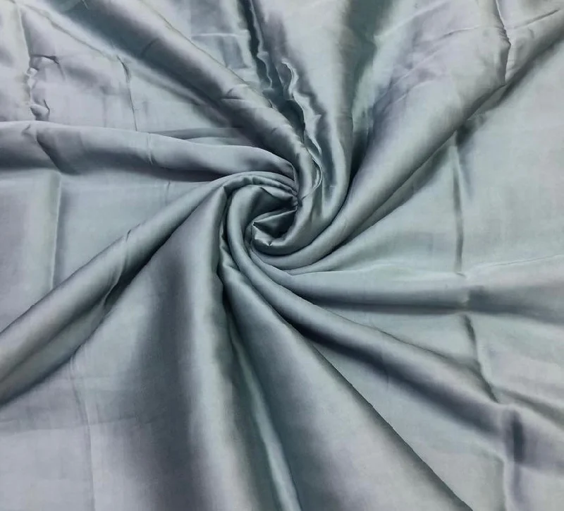 Grey Plain Georgette Satin Fabric