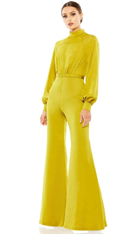 Ieena Duggal 26685 - Bishop Sleeve Satin Jumpsuit