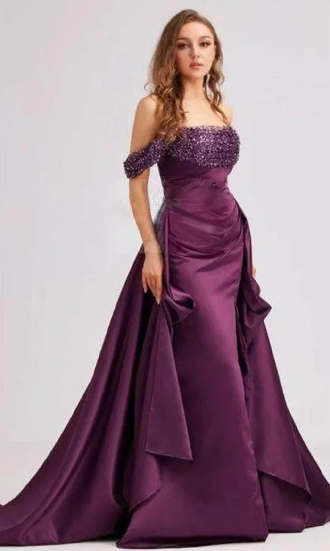 J'Adore Dresses J23019 - Beaded Off-Shoulder Prom Dress