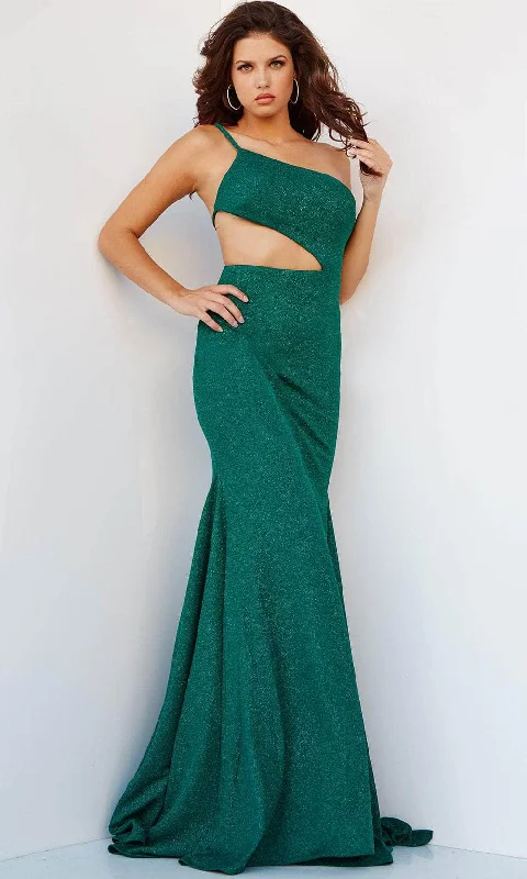 Jovani 08608 - Cutout Midriff Glitter Prom Dress