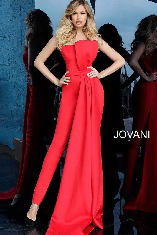 Jovani 1093ASC - Strapless Bow Bodice Jumpsuit