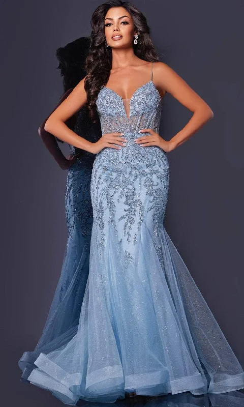 Jovani 43845 - Plunging Sweetheart Mermaid Prom Dress