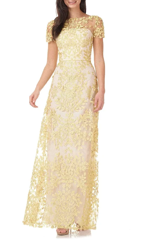 JS Collections 8612382 - Illusion Neck Embroidered Mesh Dress