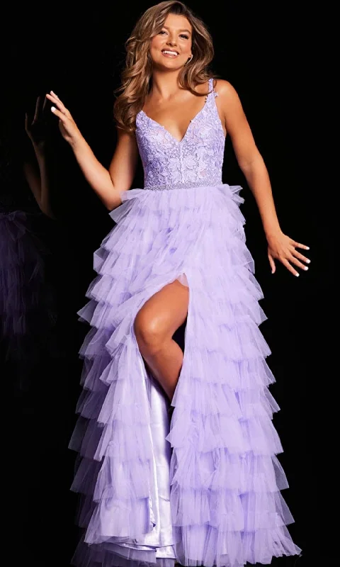 JVN by Jovani JVN37001SC - Ruffle Tiered Prom Dress