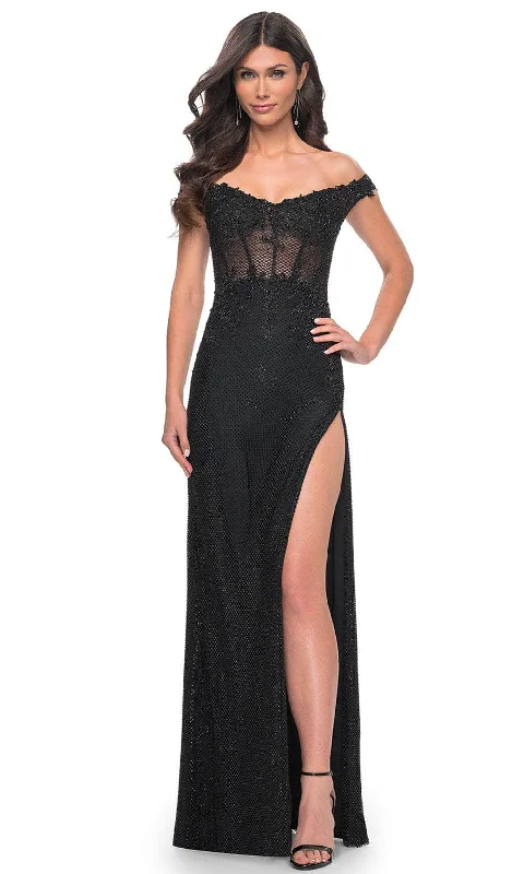 La Femme 32116 - Off Shoulder Corset Prom Dress