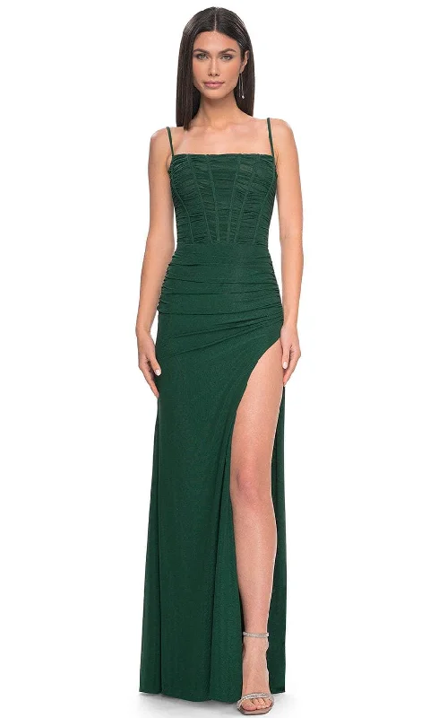 La Femme 32161 - Corset High Slit Prom Dress