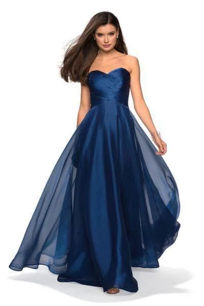 La Femme - Strapless Sweetheart Metallic Chiffon Prom Dress 27515SC