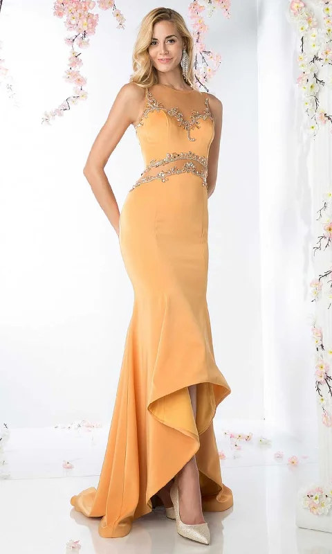 Ladivine SL765 - Illusion Sleeveless Prom Dress